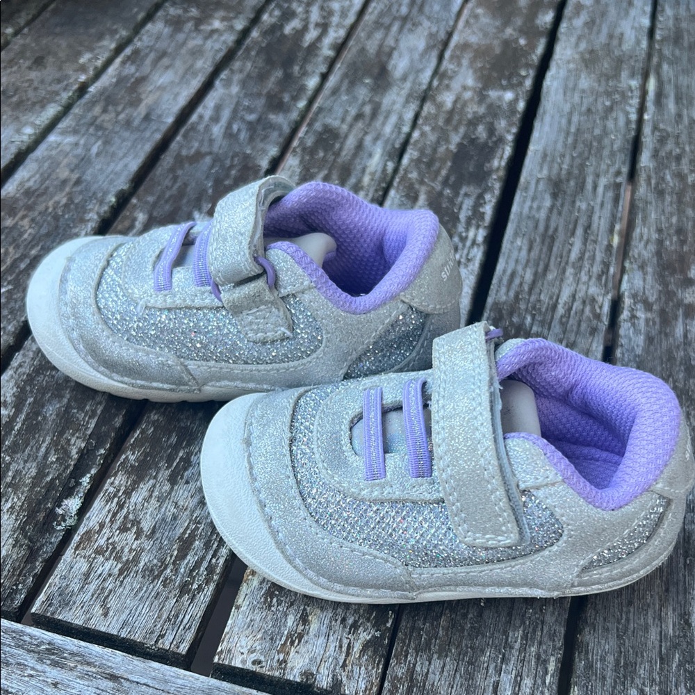 Stride rite Sparkly Silver and Purple Kids Shoes - Picture 2 of 5